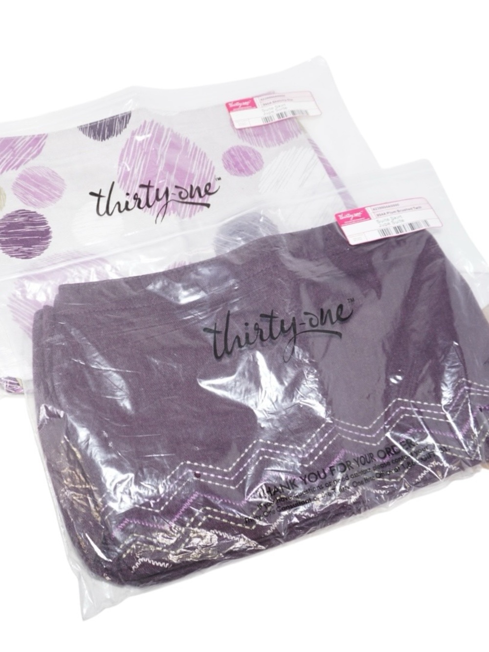Thirty-One Suite Skirt Lot of 2 NWT Purple Plum Twill Dot | BOGO FREE SALE - Picture 4 of 5